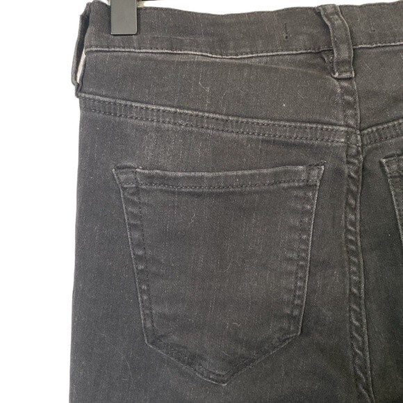 Free People Regan Exposed Button Fly  Black Skinny Jeans Raw Hem Ankle Stretchy - Picture 8 of 16